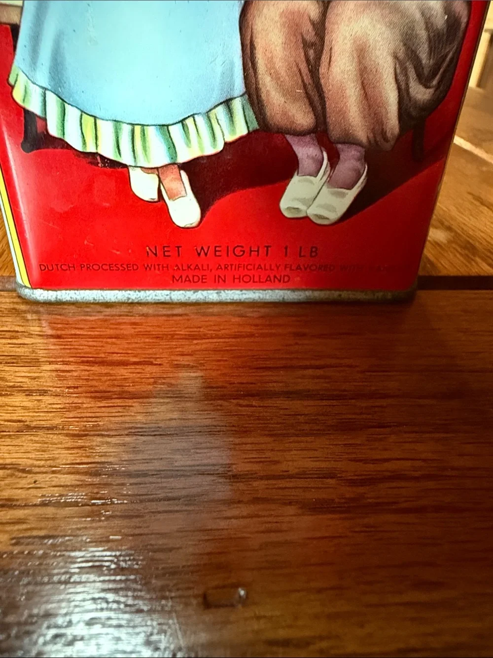 Droste's Cocoa Vintage Red Tin with Green Lid